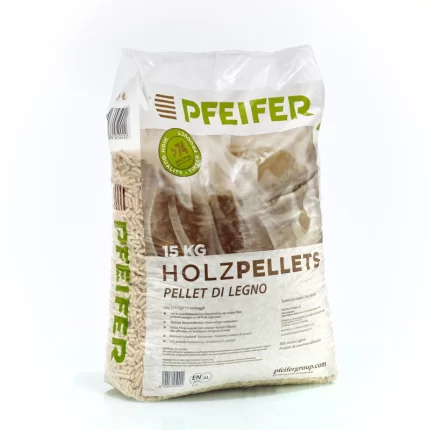 Dřevěné pelety PFEIFER A1 6 mm 15 kg / Paleta 1050 kg 70 ks x 15 kg